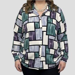 ALIA Colourful Plaid Shirt size 16